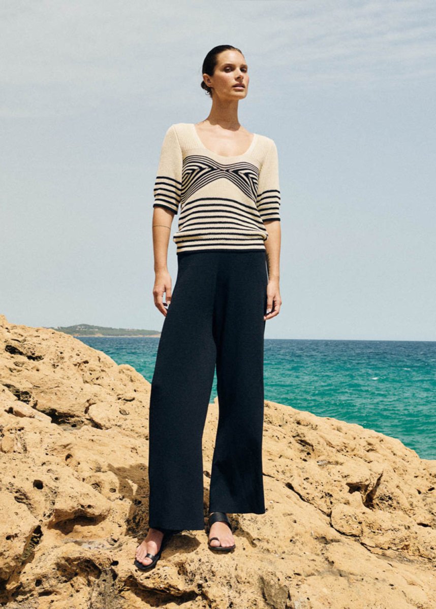 Short Sleeves Sweater in Ecru from SITA MURT at Edito boutique