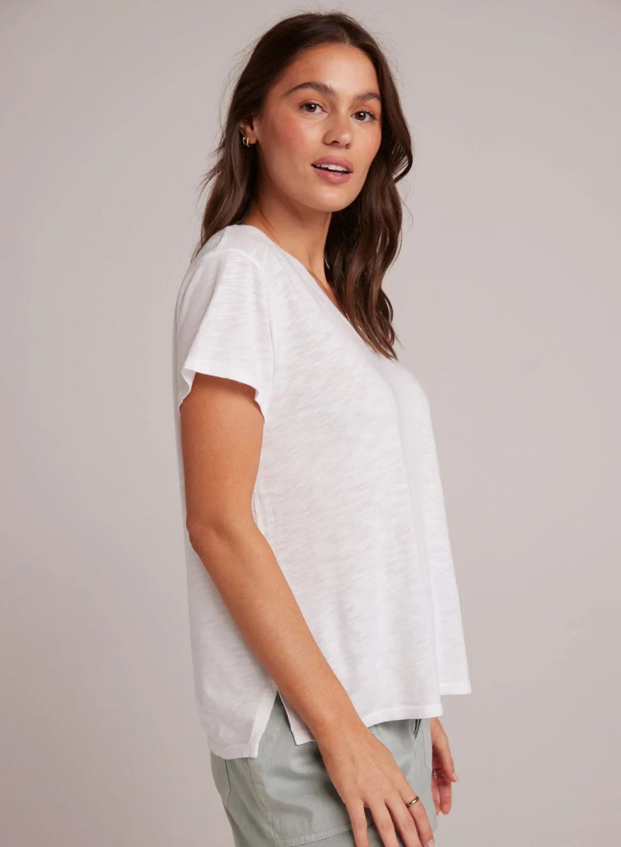 Side Slit V - Neck Tee from BELLA DAHL at Edito boutique