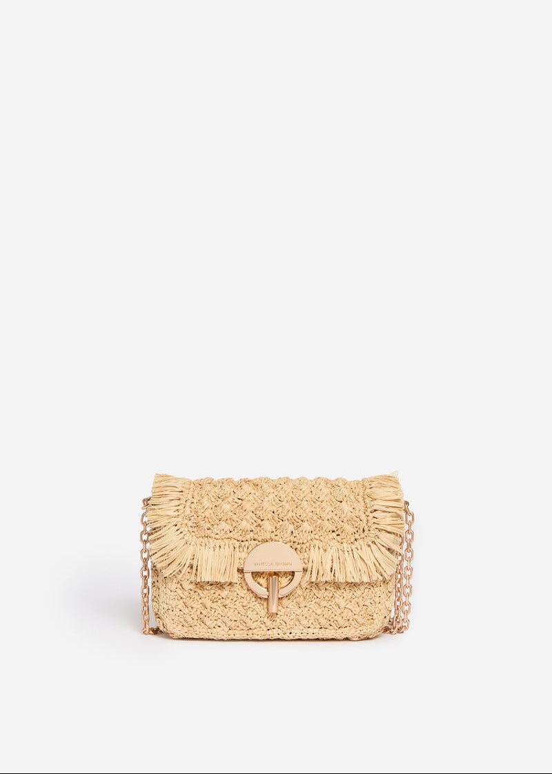 Small Raffia Moon Bag in Raffia from VANESSA BRUNO at Edito boutique