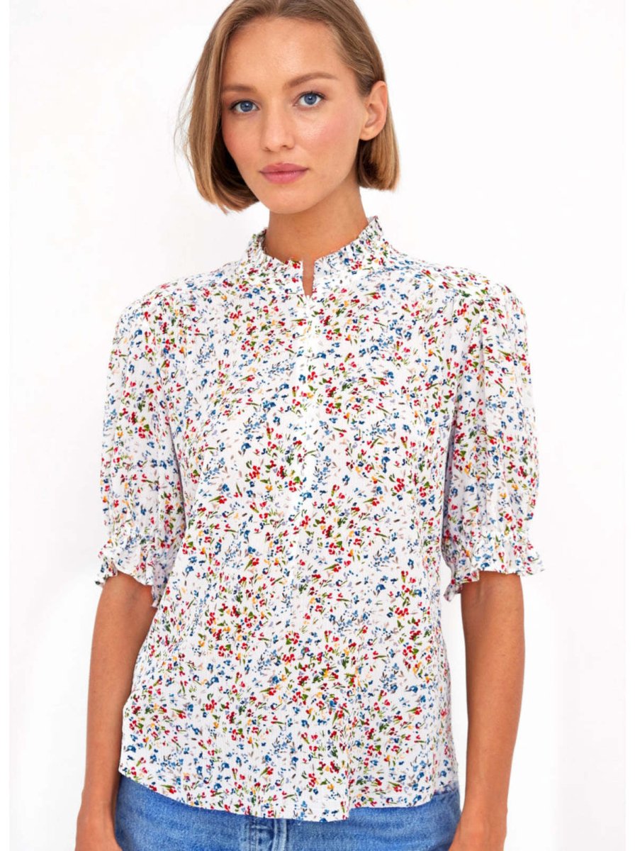 Soft Spoken Blouse in Meadow from GO SILK at Edito boutique