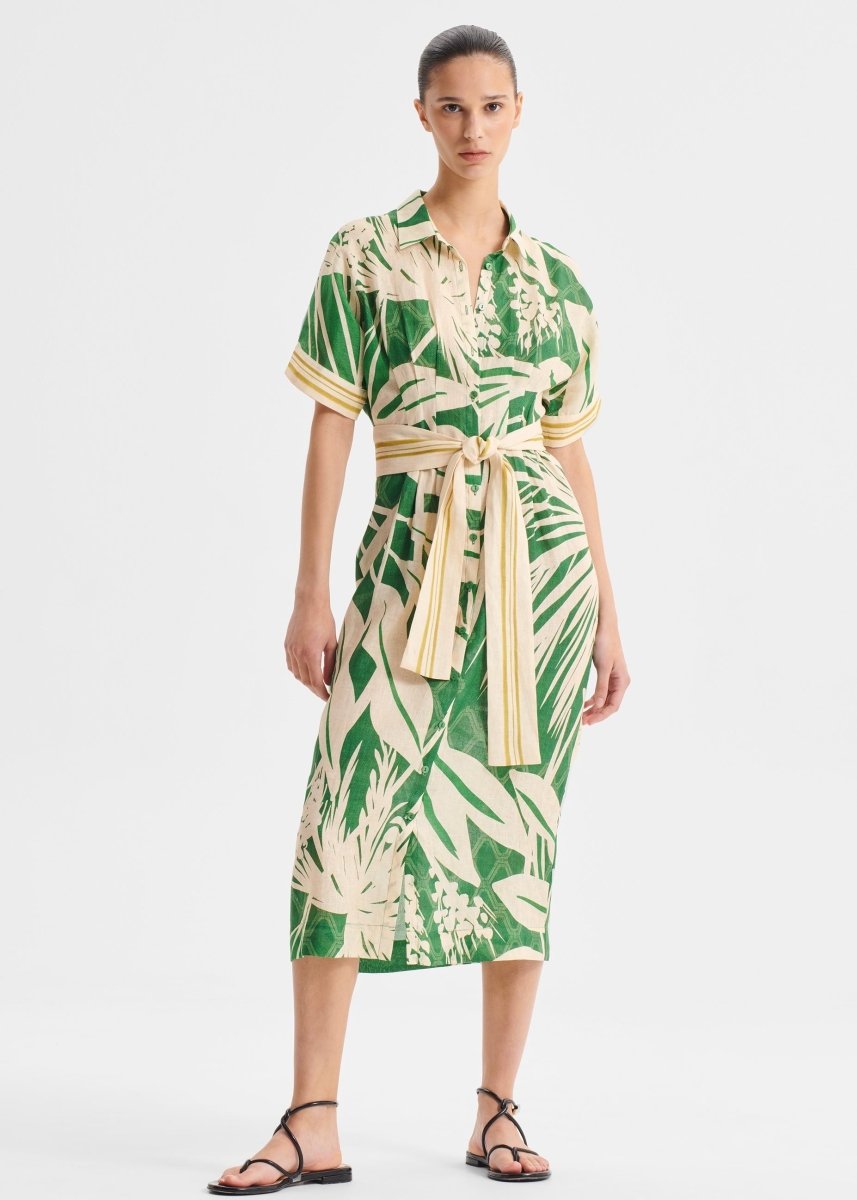 Sorrento Linen Shirt Dress in Print from MORRISON at Edito boutique