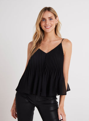 Sunburst Pleated Camisole in Black from BELLA DAHL at Edito boutique