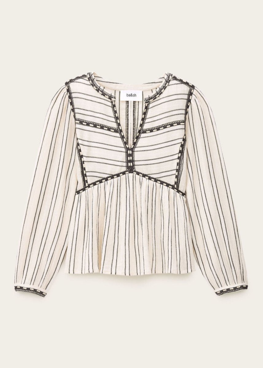 Sunny Long - sleeved Top in Ecru from BA&SH at Edito boutique