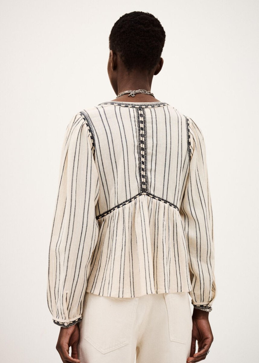 Sunny Long - sleeved Top in Ecru from BA&SH at Edito boutique