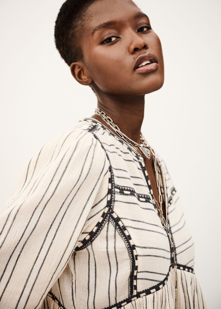 Sunny Long - sleeved Top in Ecru from BA&SH at Edito boutique