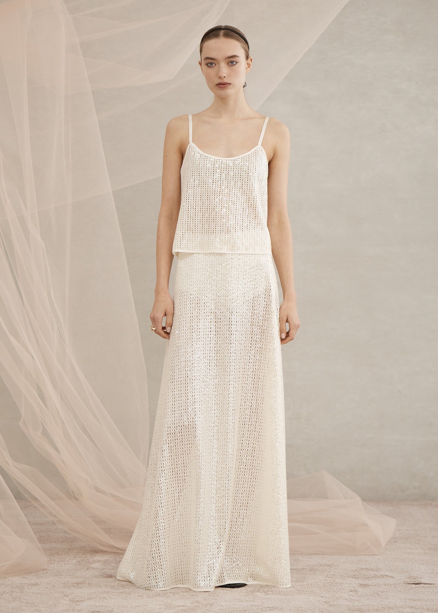 Swing Sequin Cami in Ivory from Luxe de Valentina