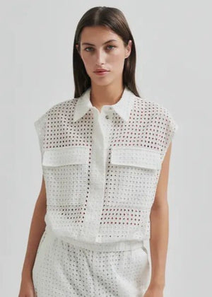 Villa Waistcoat in White from SECOND FEMALE at Edito boutique
