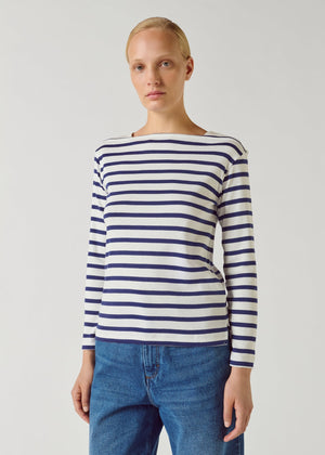 Katy T-shirt in White/Navy from Soeur