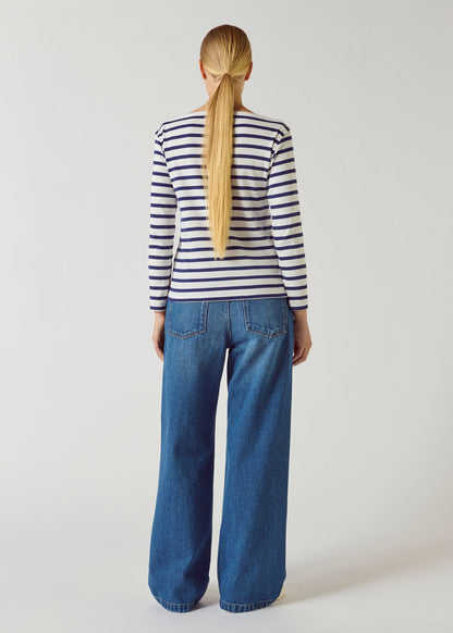 Katy T-shirt in White/Navy from Soeur