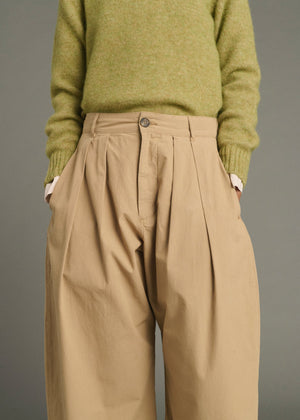 Lambert Pleated Trouser in Beige from Soeur