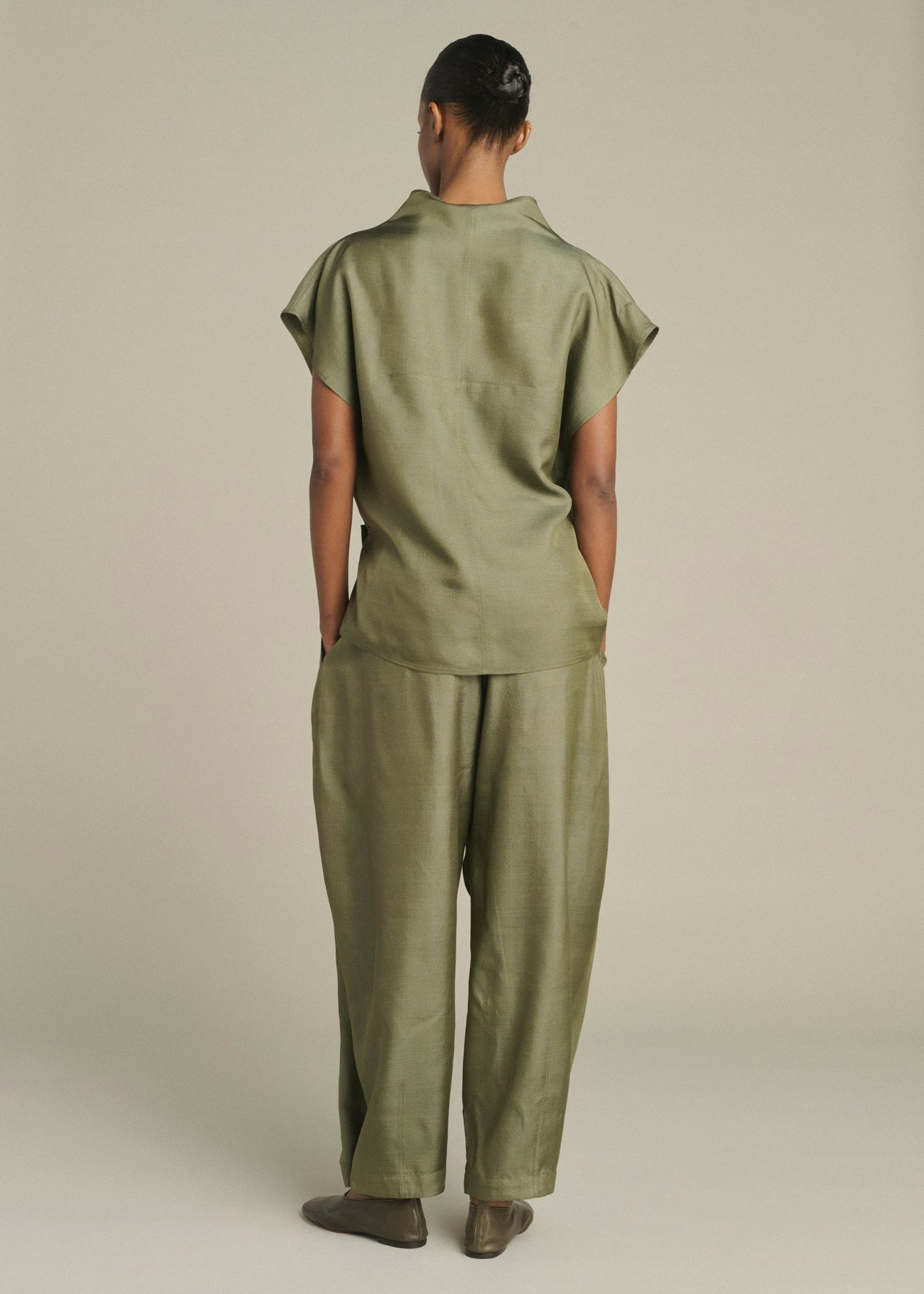 Kora Silk Blouse in Green from Soeur