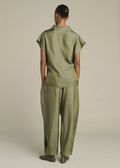 Kora Silk Blouse in Green from Soeur