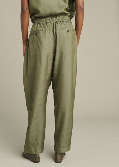 Vernon Silk Pants in Green from Soeur