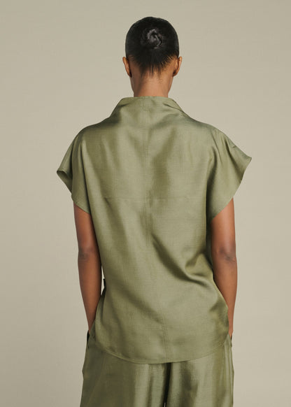 Kora Silk Blouse in Green from Soeur
