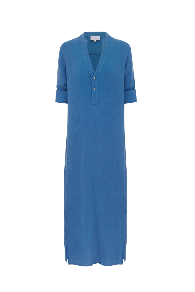 Bird & Knoll Frieda Shirt Dress Blue