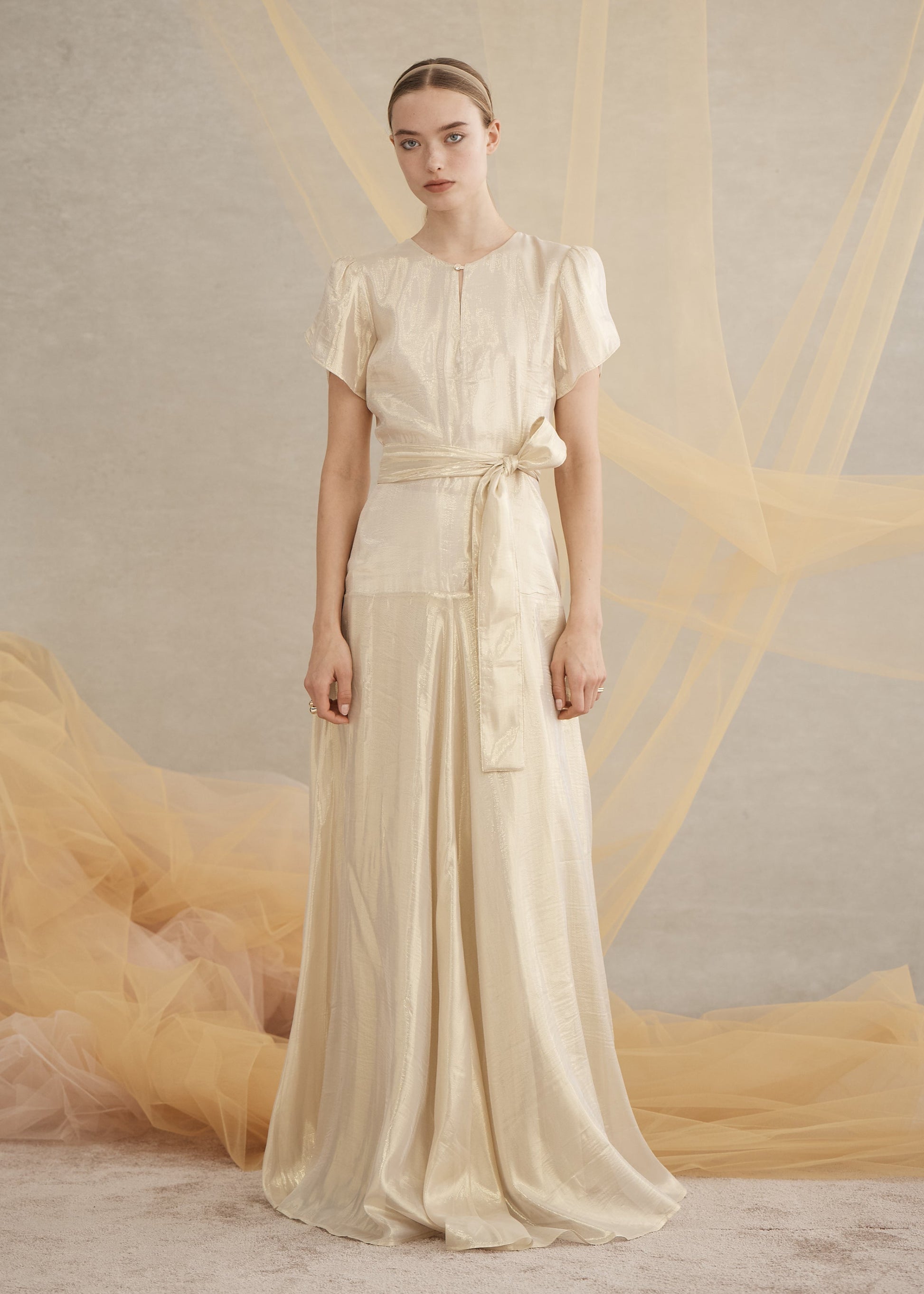 Isabella Maxi Dress in Gold from Luxe de Valentina