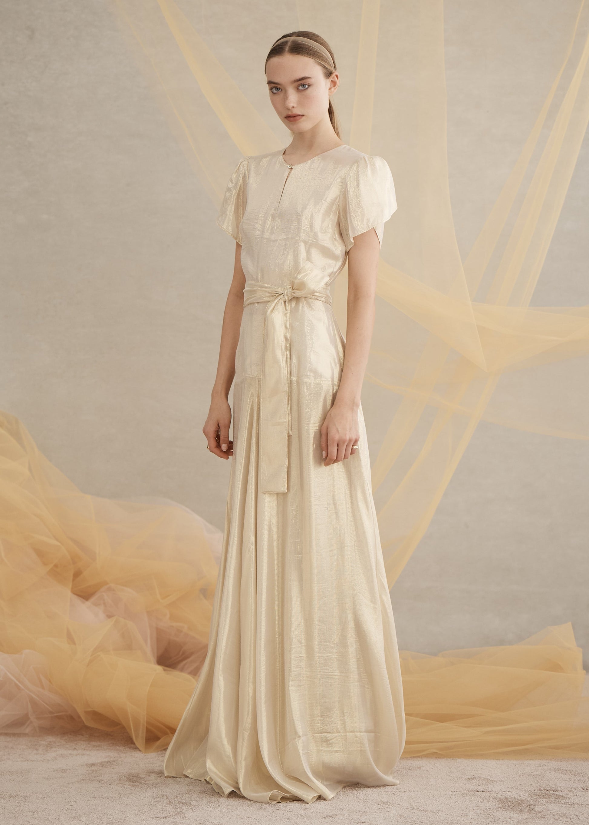 Isabella Maxi Dress in Gold from Luxe de Valentina