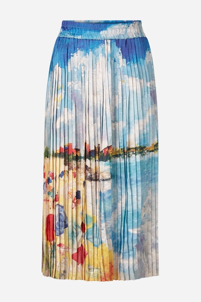 Rich & Royal Plisse Printed Skirt in Multi Print