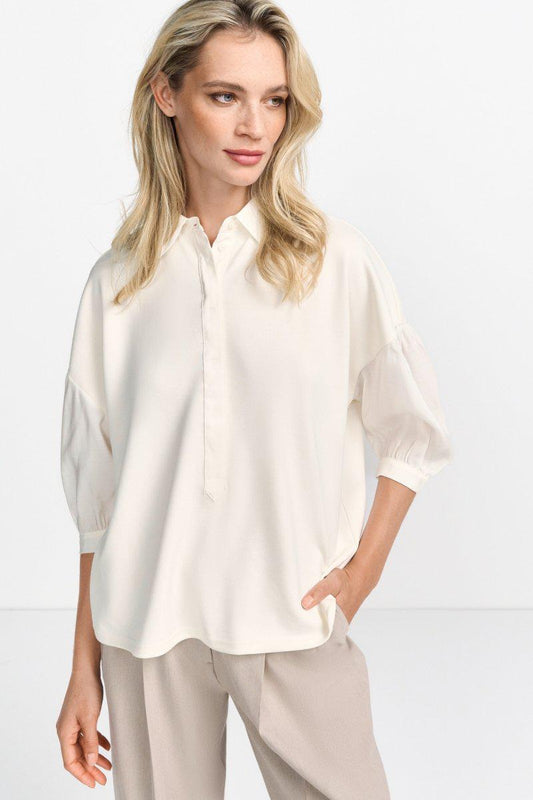 Polo Blouse in Pearl from Rich & Royal