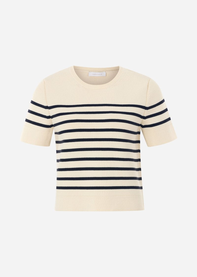 Striped Knit Tee in Pearl from Rich & Royal