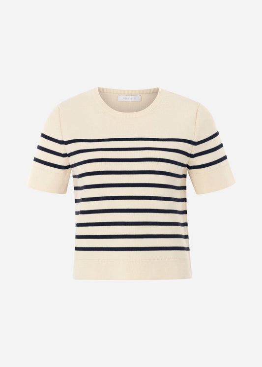 Striped Knit Tee in Pearl from Rich & Royal