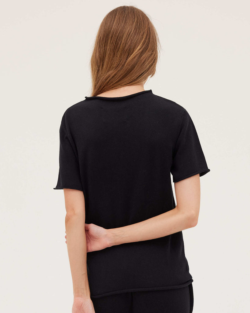 Cloth & Co Funnel Neck Tee Black