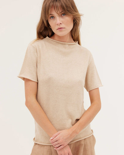 Cloth & Co Funnel Neck Tee Barley