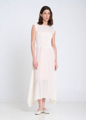 Asymetrical Knit Dress in White from Sita Murt