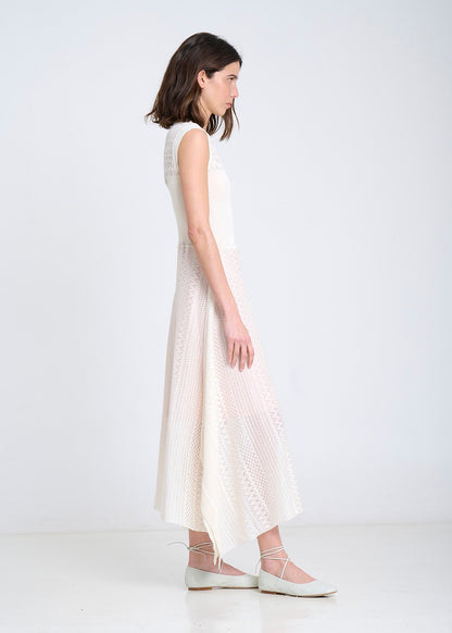 Asymetrical Knit Dress in White from Sita Murt