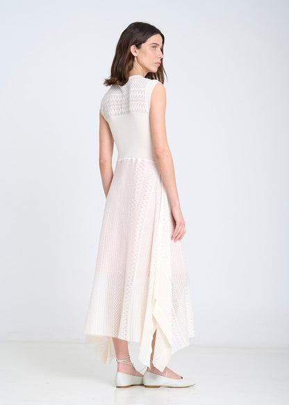 Asymetrical Knit Dress in White from Sita Murt
