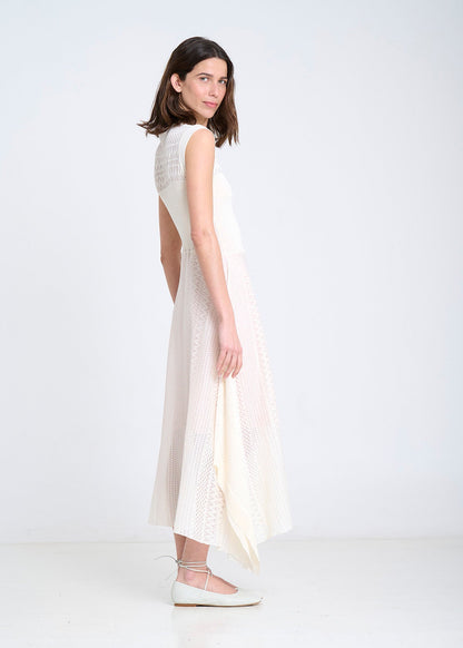 Asymetrical Knit Dress in White from Sita Murt