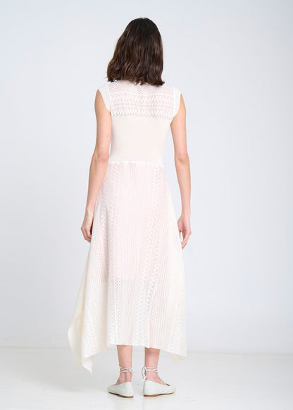 Asymetrical Knit Dress in White from Sita Murt