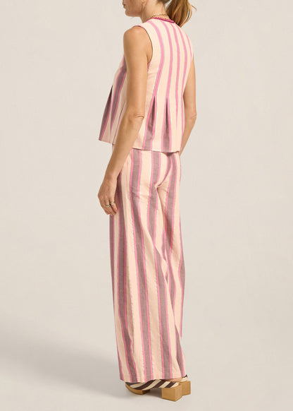Tzimi Top in Pink Mykonos Stripe