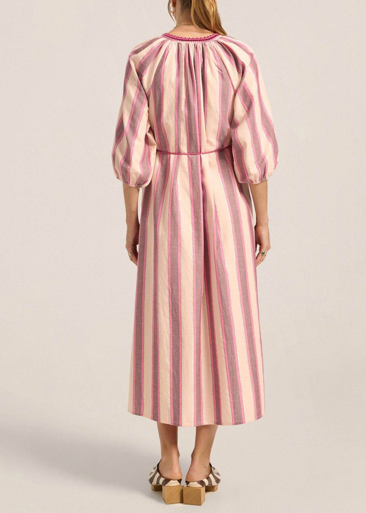 Tzimi Top in Pink Mykonos Stripe from Ilio Nema