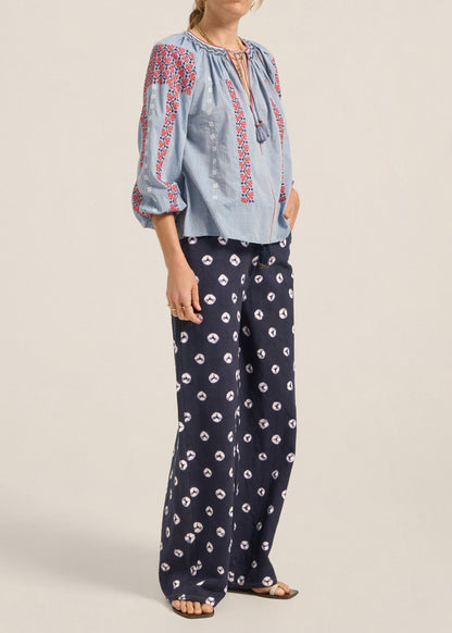 Helle Blouse in Blue Chambray from Ilio Nema