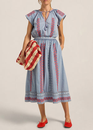 Abyla Top in Blue Chambray from Ilio Nema