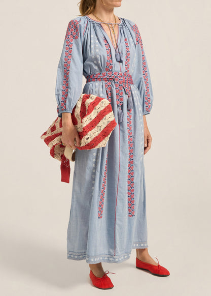 Parnassus Dress in Blue Chambray from Ilio Nema