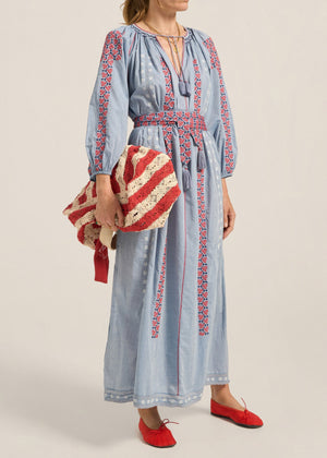 Parnassus Dress in Blue Chambray from Ilio Nema