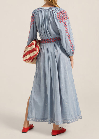 Parnassus Dress in Blue Chambray from Ilio Nema