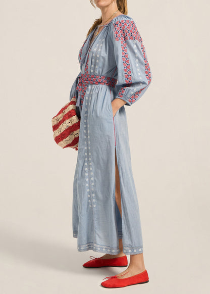 Parnassus Dress in Blue Chambray from Ilio Nema