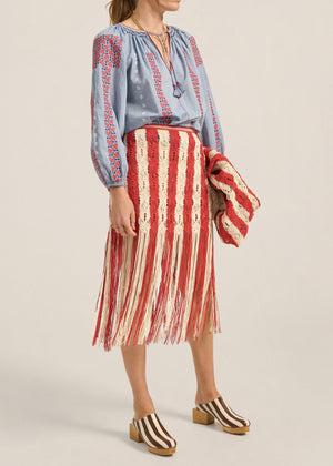 Syracuse Skirt in Red/Cream from Ilio Nema