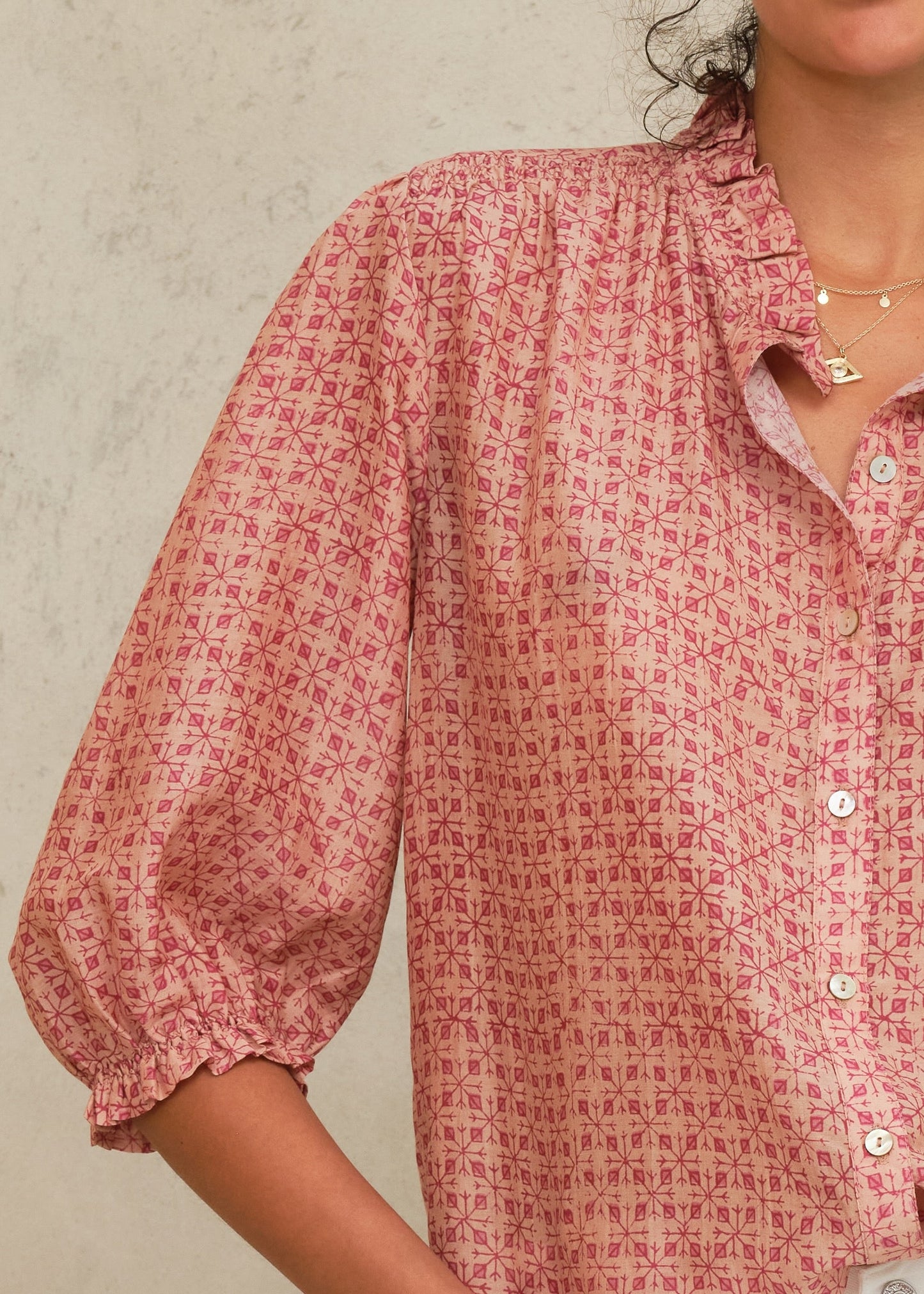 Cassia Print Top in Pink from M.A.B.E