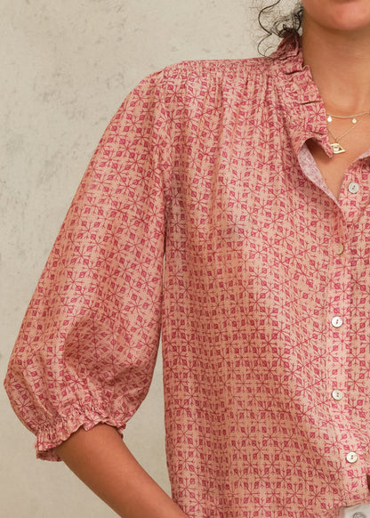 Cassia Print Top in Pink from M.A.B.E