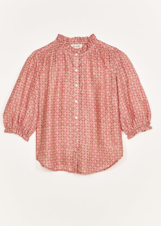 Cassia Print Top in Pink from M.A.B.E