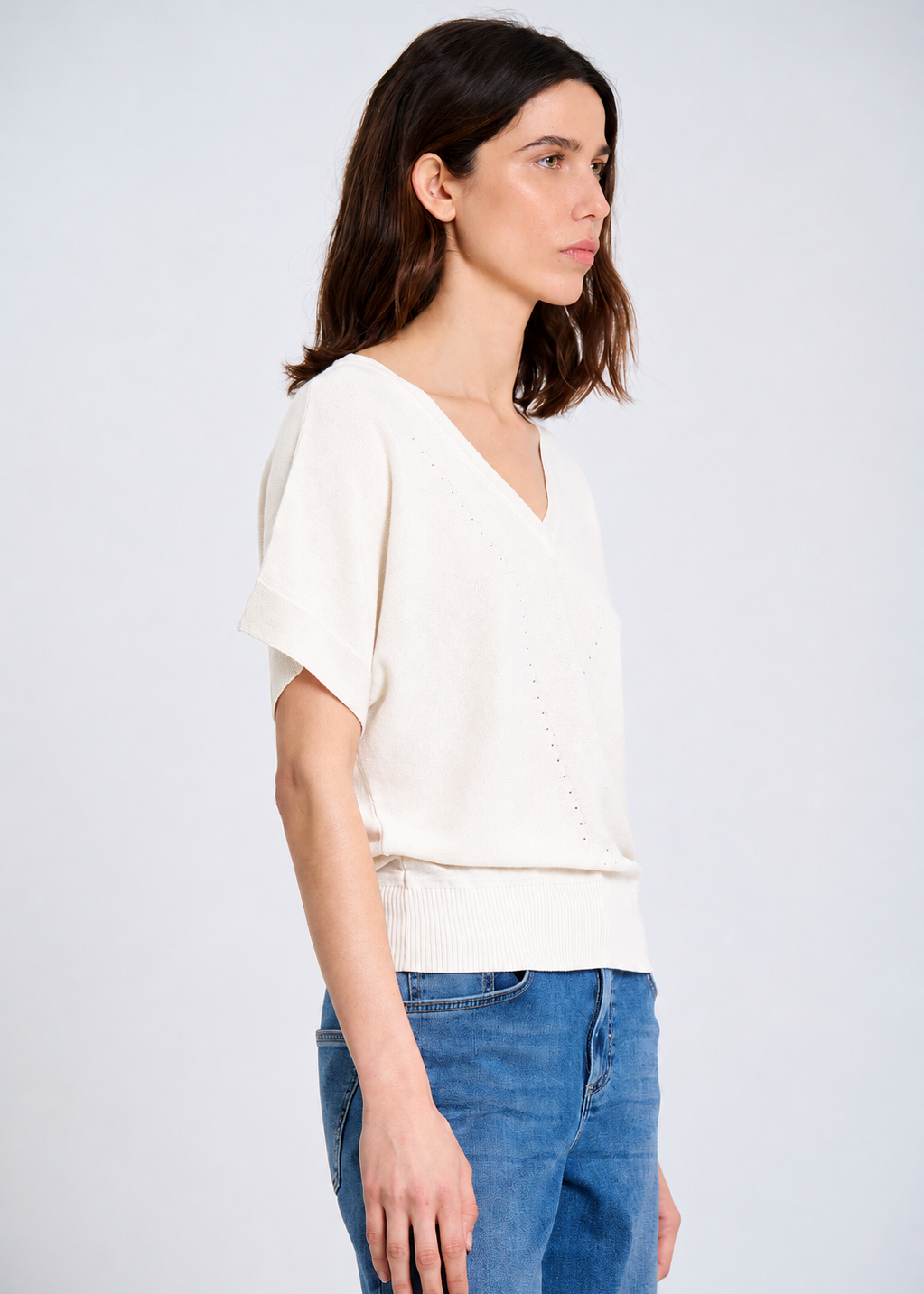 Fine Knit Sweater in Ecru from Sita Murt