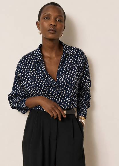 Chorus Blouse in Navy/White from Hartford