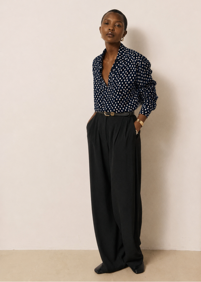 Chorus Blouse in Navy/White from Hartford