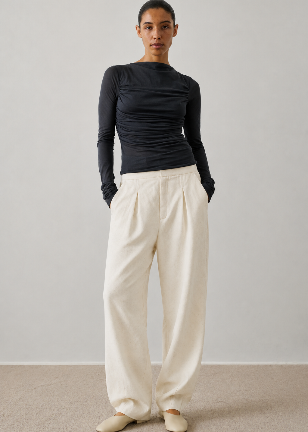 Baptiste Trousers in Ecru from Soeur 