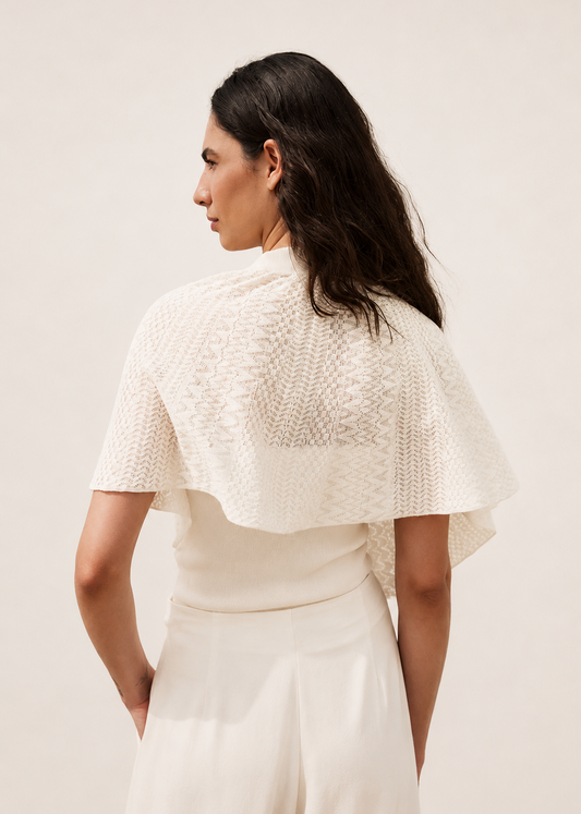 Sweater Sleeve Top in White from  Sita Murt
