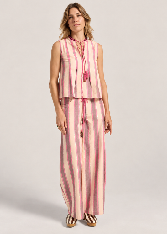 Odin Pants in Pink Mykonos Stripe from Ilio Nema